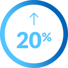 Pictogramme augmentation 20 pour cent