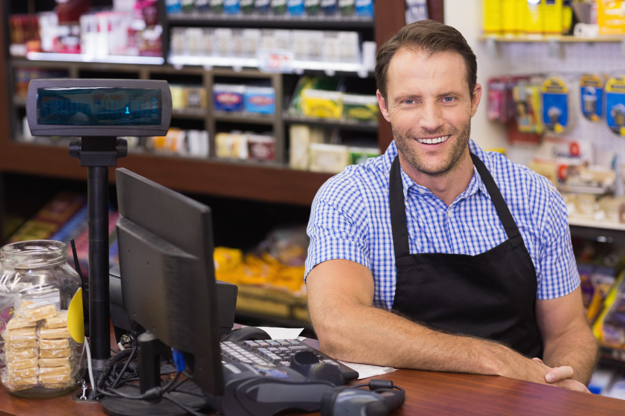 Caisse enregistreuse de supermarché