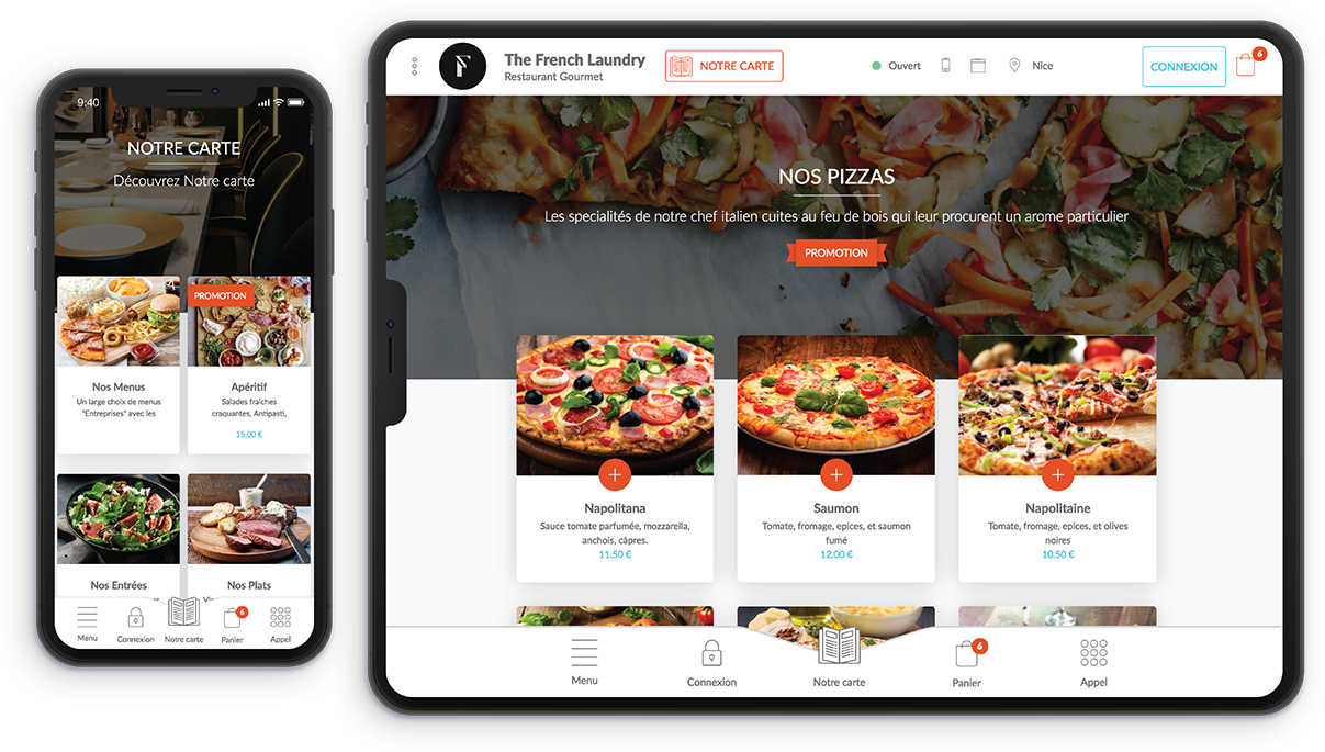 Visuels de site réalisé avec Clyo digital sur mobile et tablette