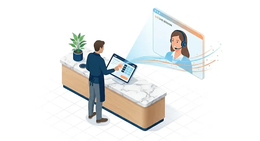 Formation à distance du restaurateur sur le système de point de vente et le back-office Clyo